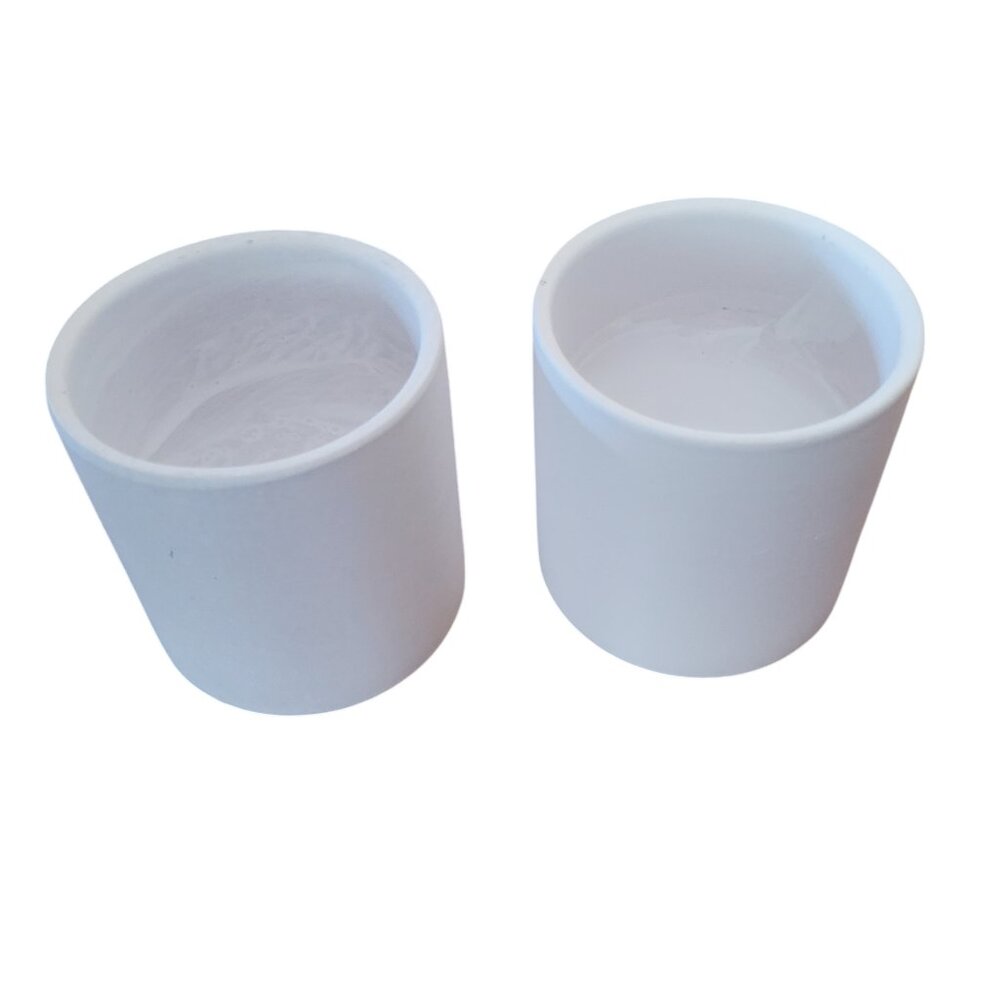 2 Small White Planters